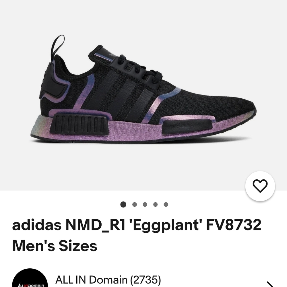 ADIDAS Originals  NMD_R1 Men's Sneakers in Black with Purple Accents